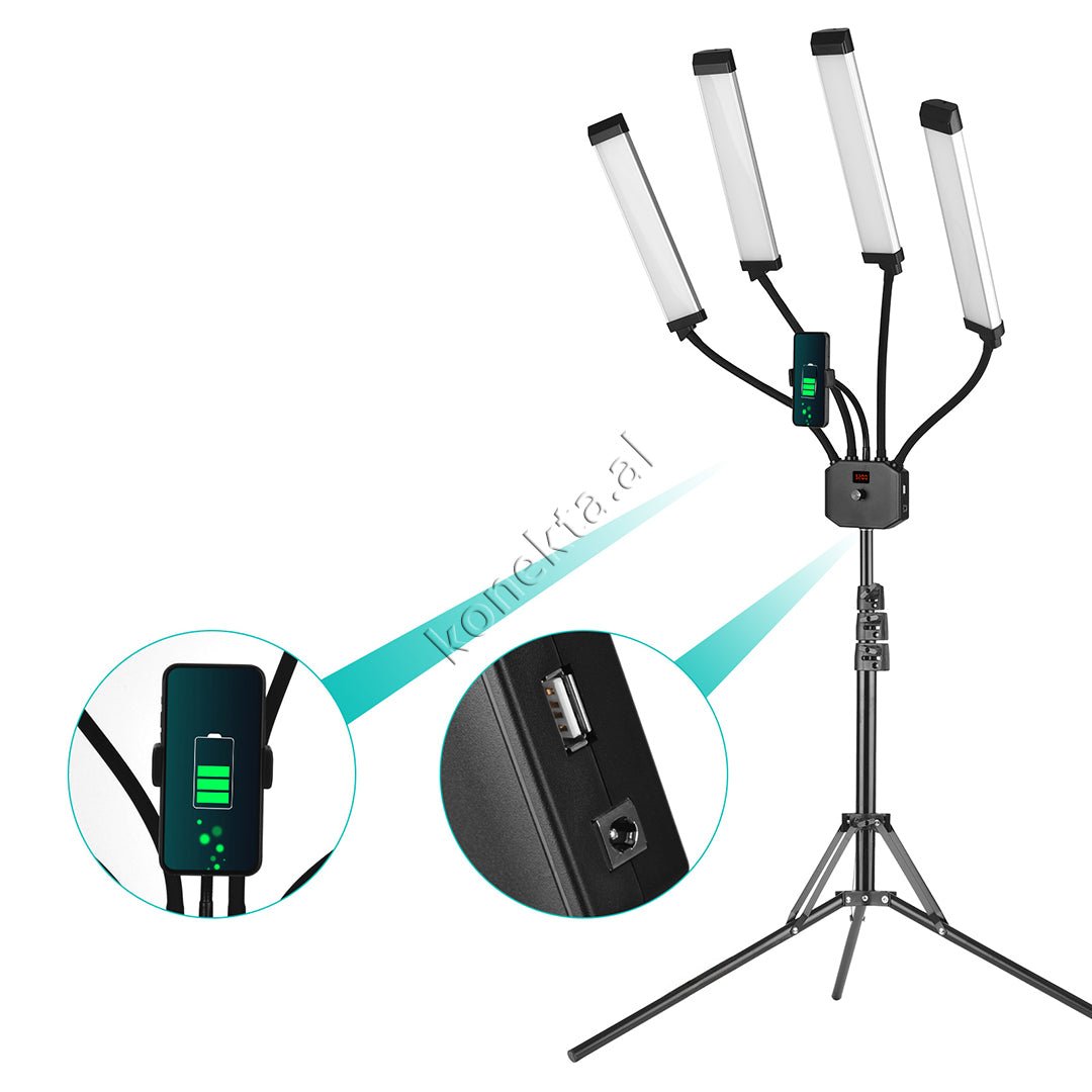 tjetertjeter Tripod, 4 Drita LED Te Lakueshme - Thumbnail 4