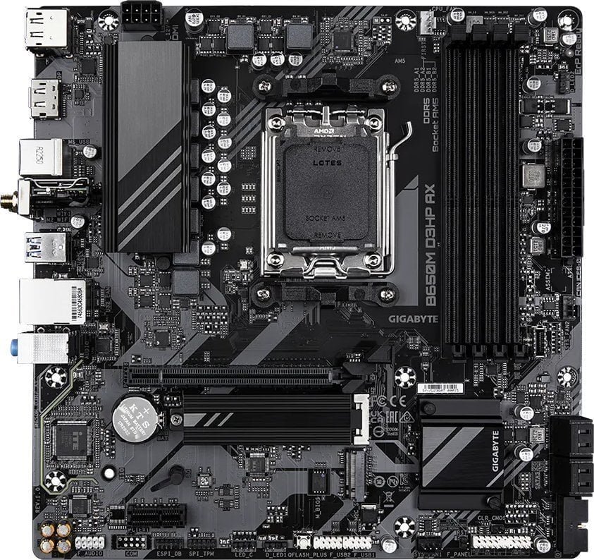 Gigabyte B650M D3HP AX Motherboard, Black - Thumbnail 2