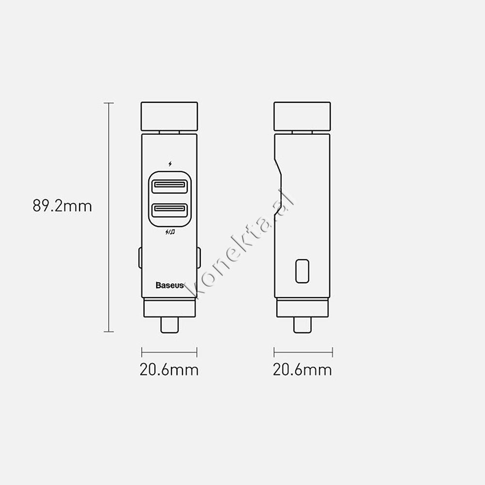 Baseus MP3 Bluetooth Car Charger, 18W Fast Charging - Thumbnail 18