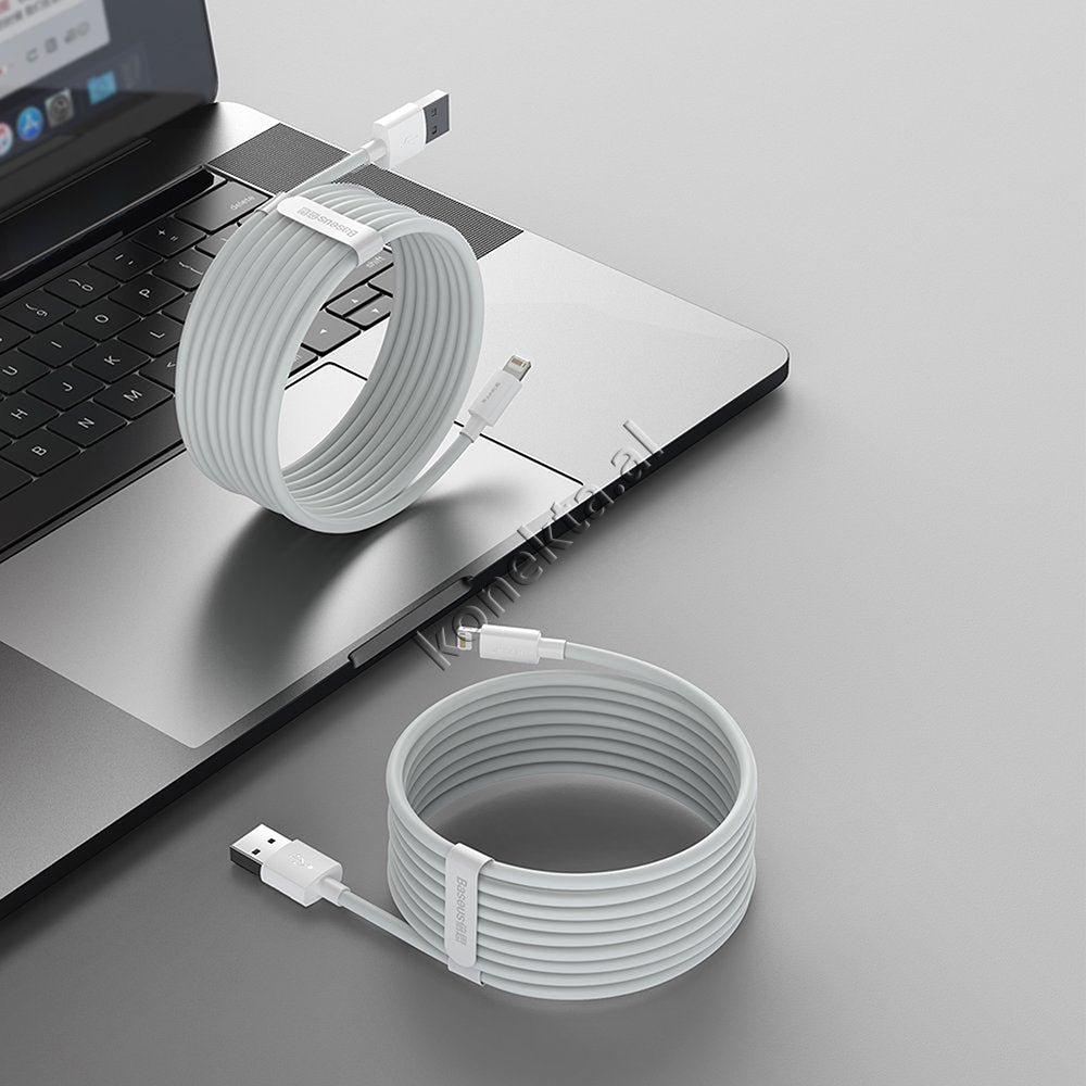 Baseus Lightning Charging Cable, 1.5m, 2.4A, White - Thumbnail 3
