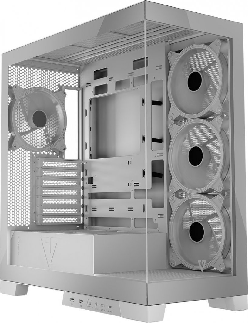 Modecom Volcano Space Apex ARGB Case, White, Midi Tower - Thumbnail 3