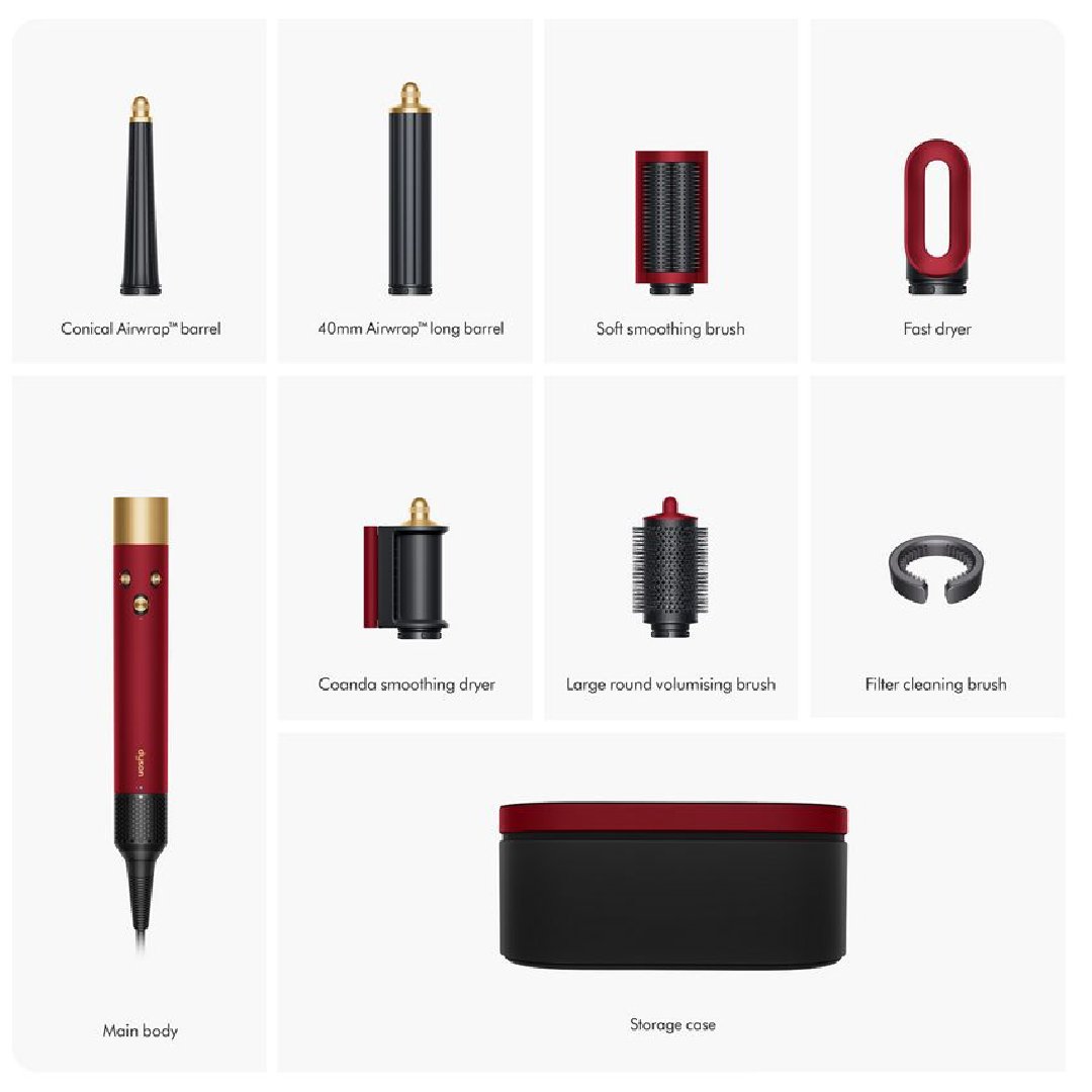 Dyson Airwrap i.d. Multi-Styler and Dryer in Red Velvet and Gold - Thumbnail 4