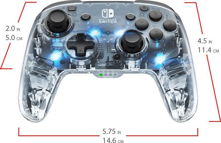 PDP Afterglow Deluxe Controller, Wireless, Transparent - Thumbnail 6