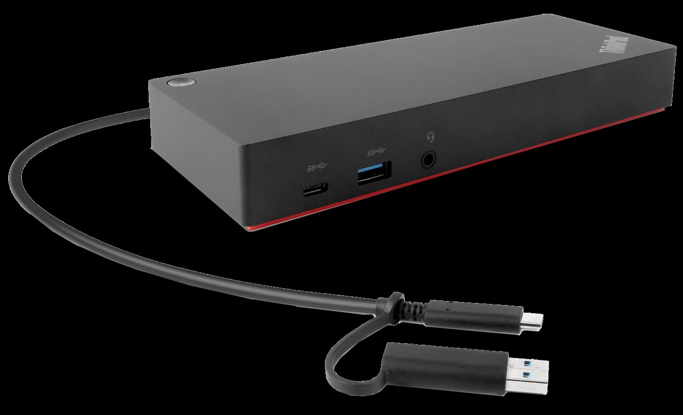 Lenovo ThinkPad Hybrid Docking Station, USB-C/USB-A, Two 4K Ports, Gigabit Ethernet, Black - Image 1