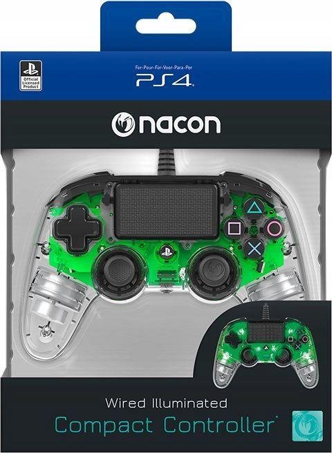 Nacon Illuminated Compact Controller, Wired, Transparent / Green - Thumbnail 6