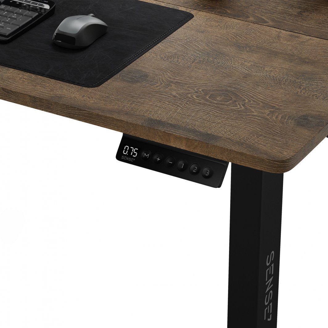 SENSE7 Nojo Electric Table, 120cm x 60cm, Black/Wood - Thumbnail 4
