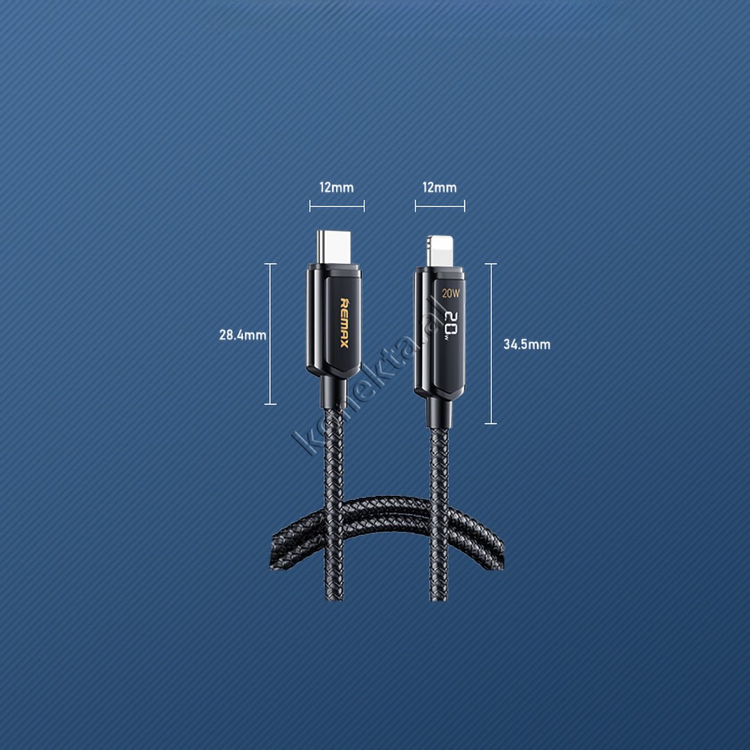 Remax USB Cable, 1m, Type-C to Lightning, 20W Super Charging - Thumbnail 8