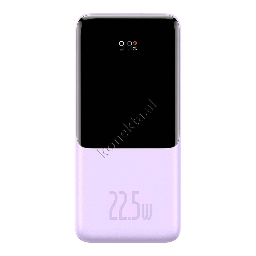 Baseus 22.5W 10000mAh External Battery, Purple, With 1 Port and Lightning & Type-C Cable - Image 1