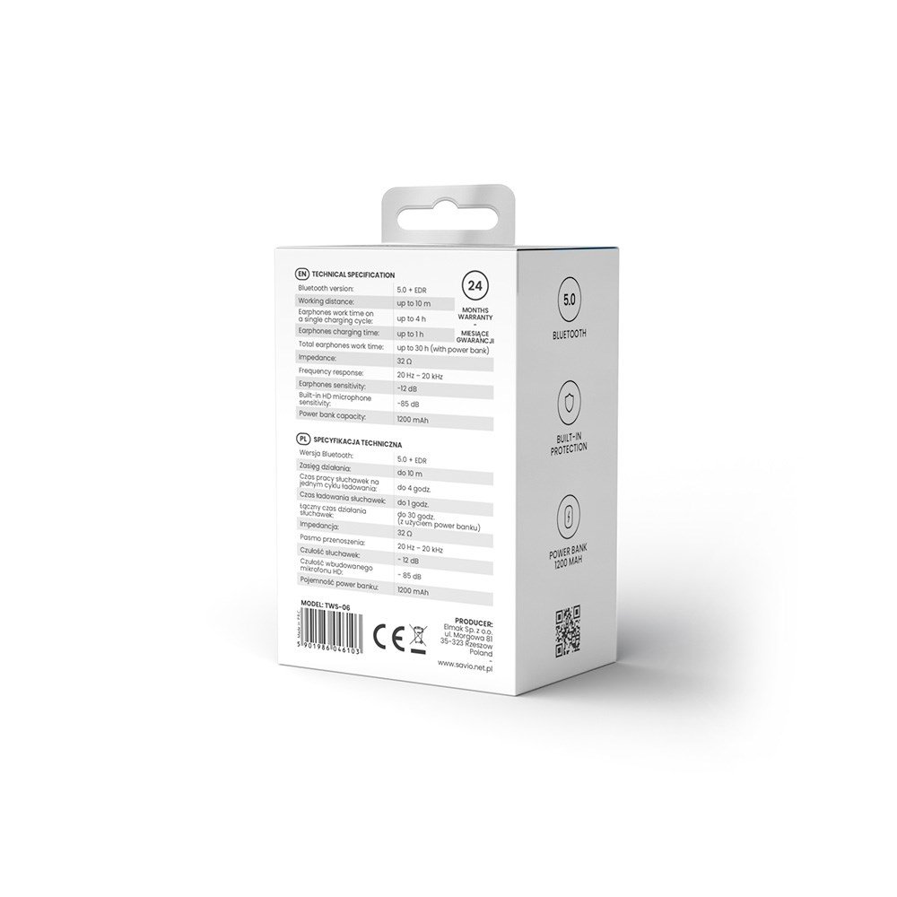Savio TWS-06 Headphones, Wireless, Black - Thumbnail 11