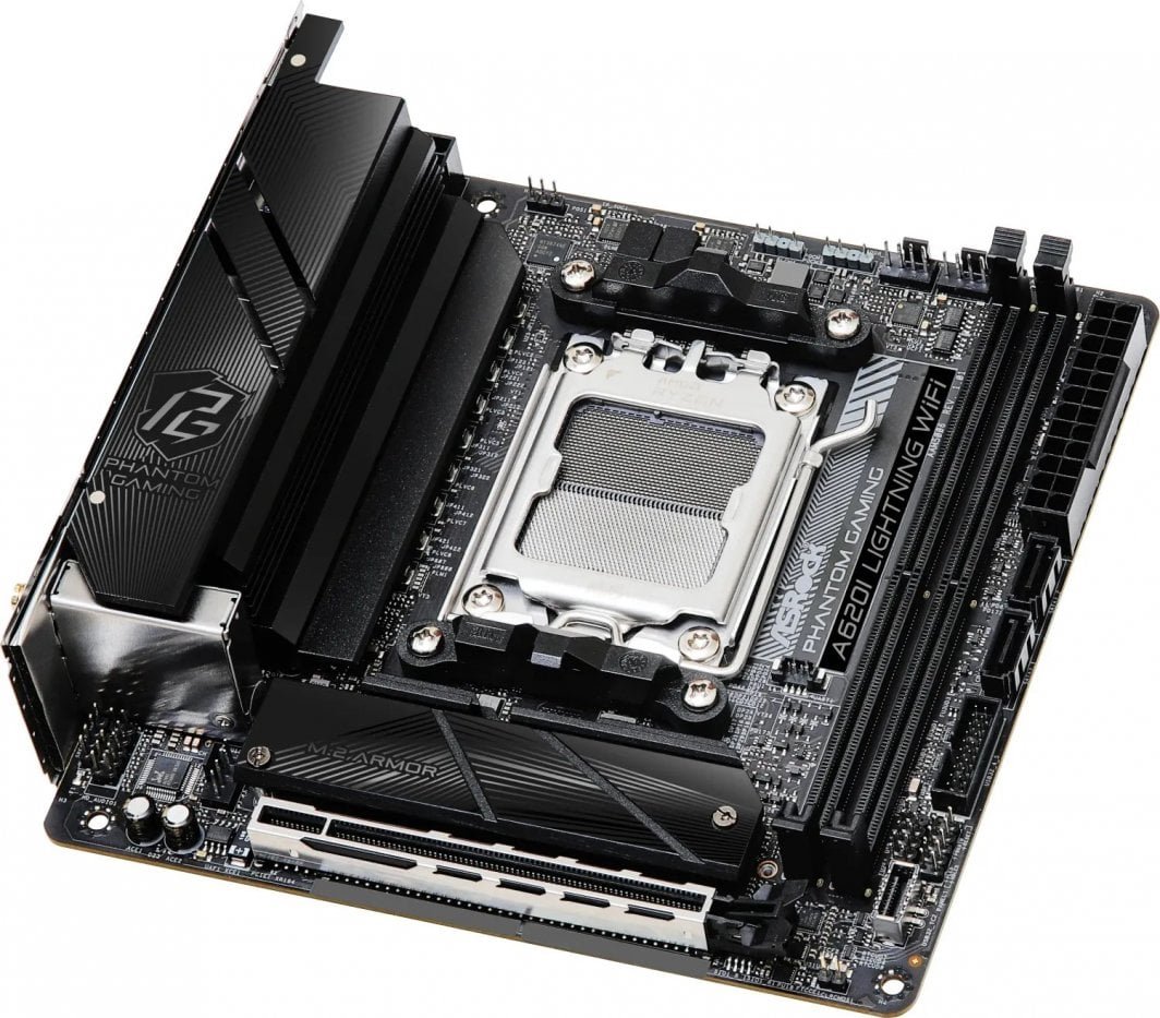 ASRock A620I LIGHTNING WIFI Motherboard, Black, Wi-Fi 6E, 2.5 Gb/s LAN, RGB - Thumbnail 6