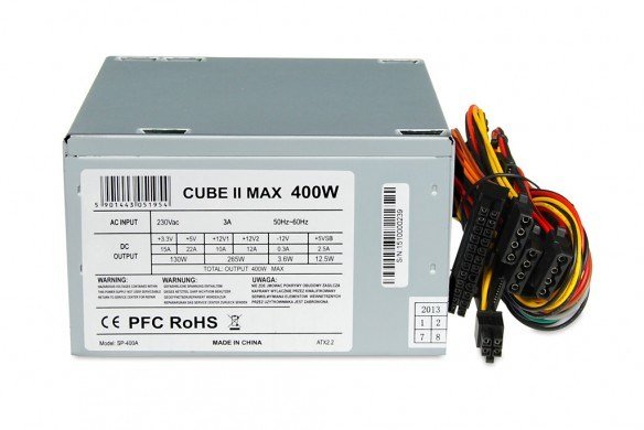 iBOX CUBE II Power Supply, 20+4 pin ATX, 400 W, Silver - Image 1