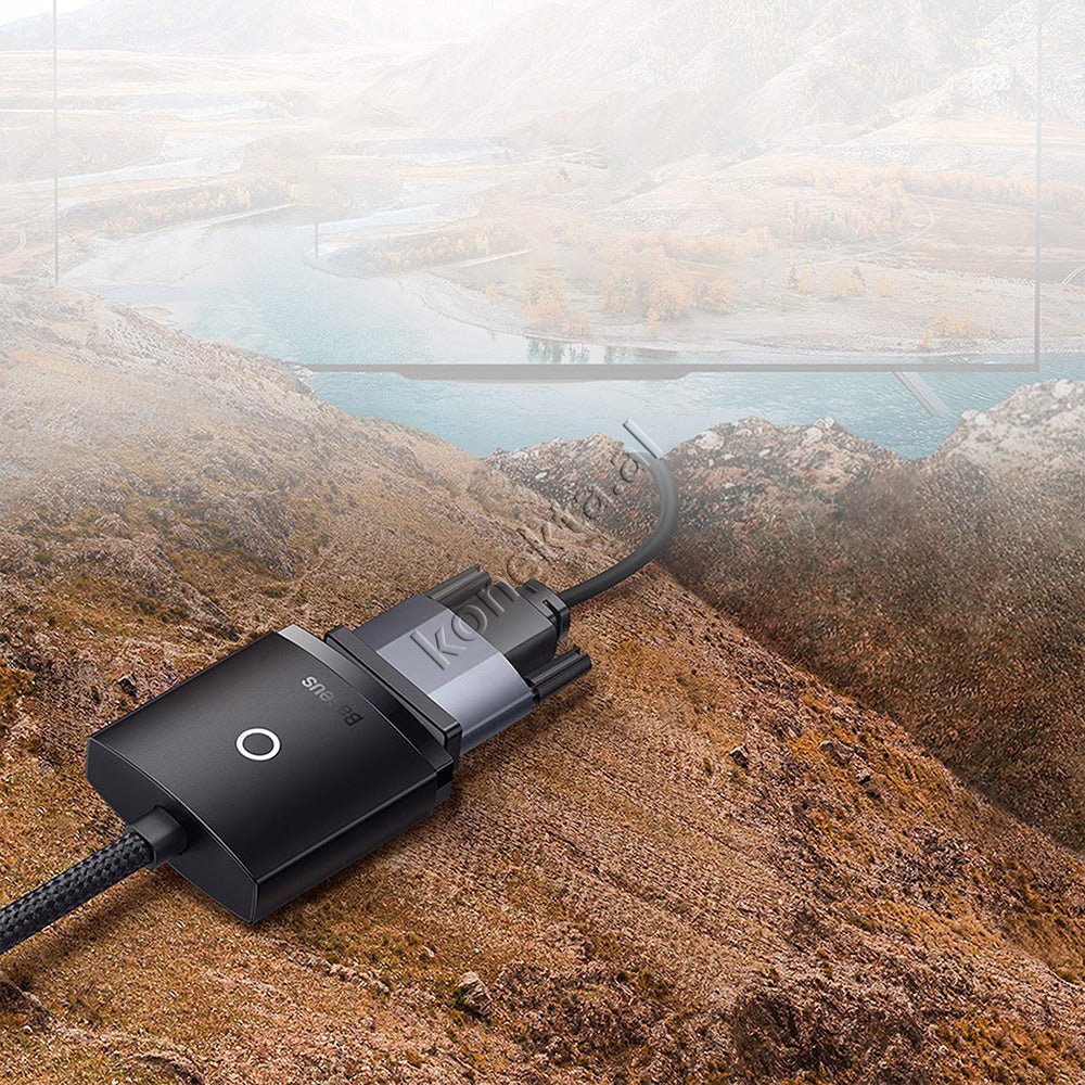 Baseus HDMI to VGA Adapter, Black - Thumbnail 8