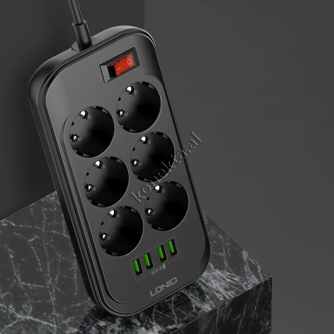 LDNIO SC3604 Power Strip, 6 Sockets, 4 USB Ports, Intelligent Fast Charging - Image 1
