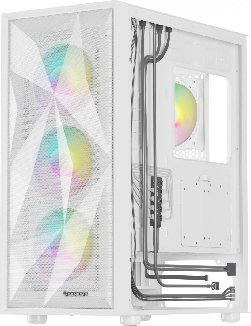 Genesis Diaxid 605 ARGB Case, White, Midi Tower - Thumbnail 9