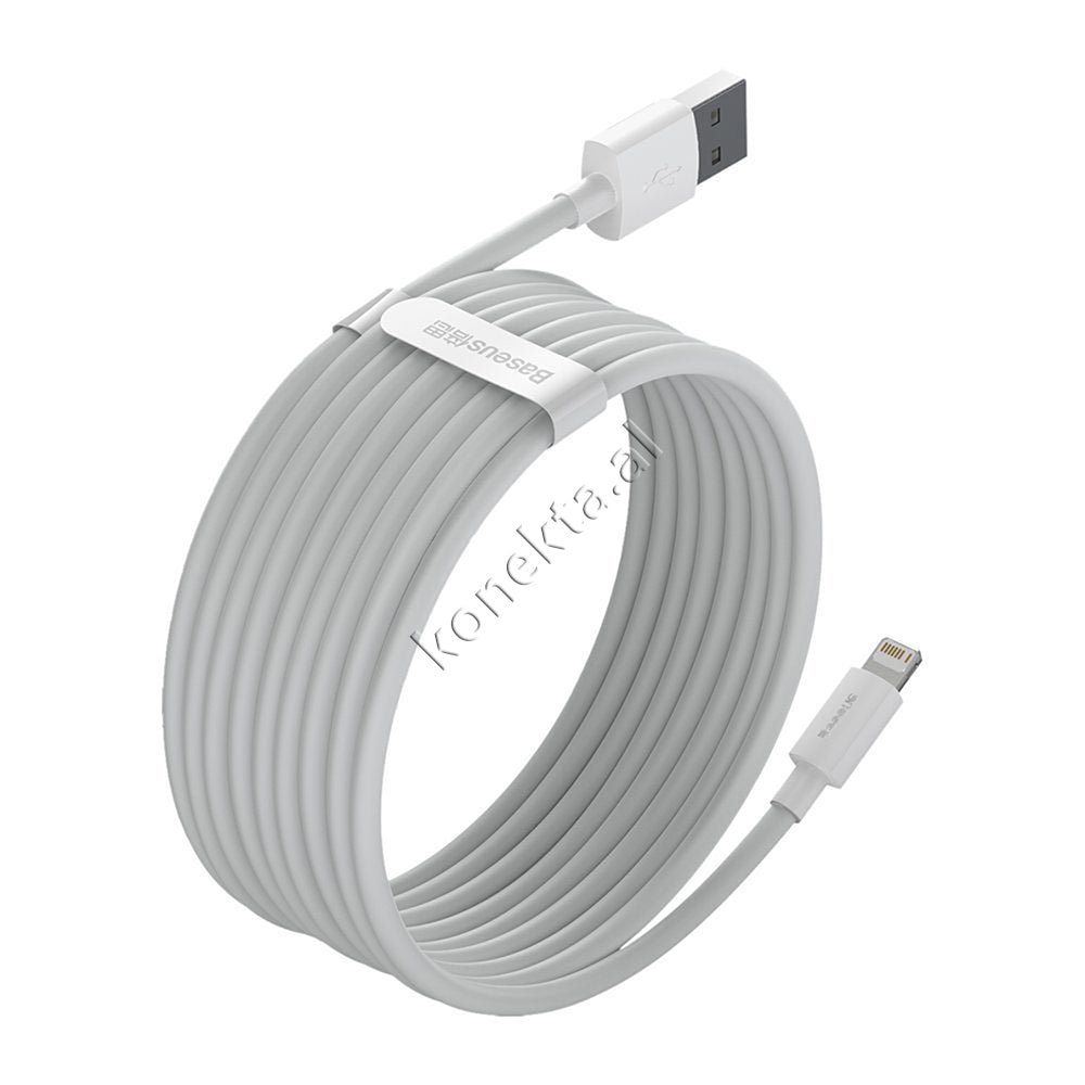 Baseus Lightning Charging Cable, 1.5m, 2.4A, White - Thumbnail 8