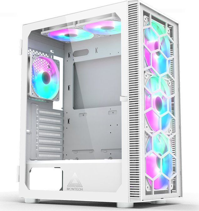 Montech X3 TG RGB Case, White, Midi Tower - Thumbnail 4