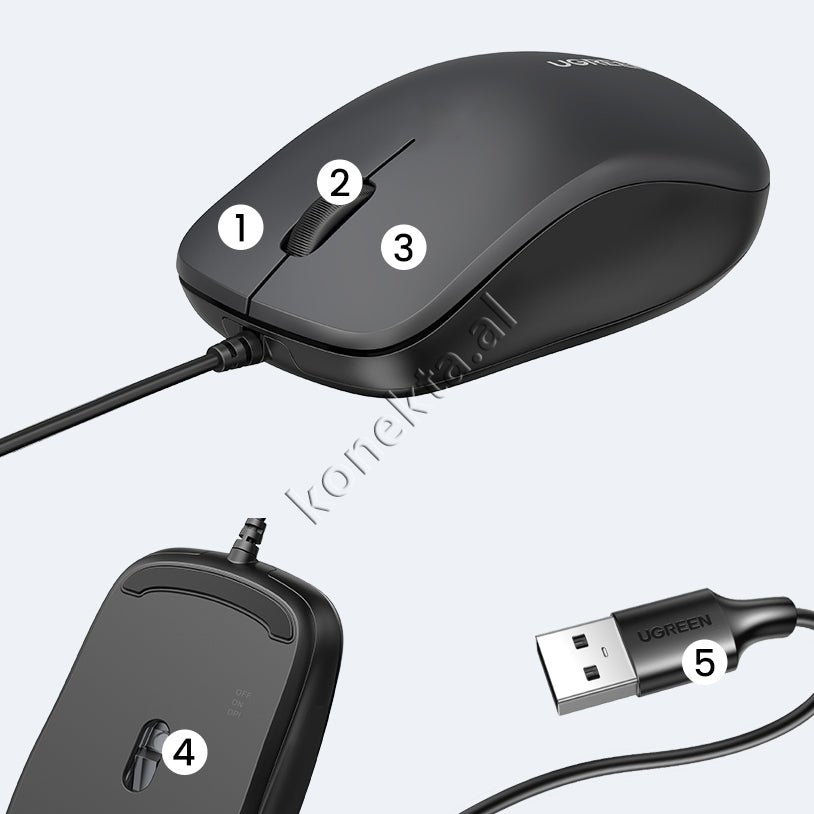 UGreen Mouse, Black - Thumbnail 4