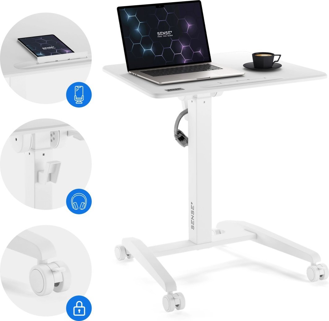SENSE7 Mobile Table, White - Thumbnail 2