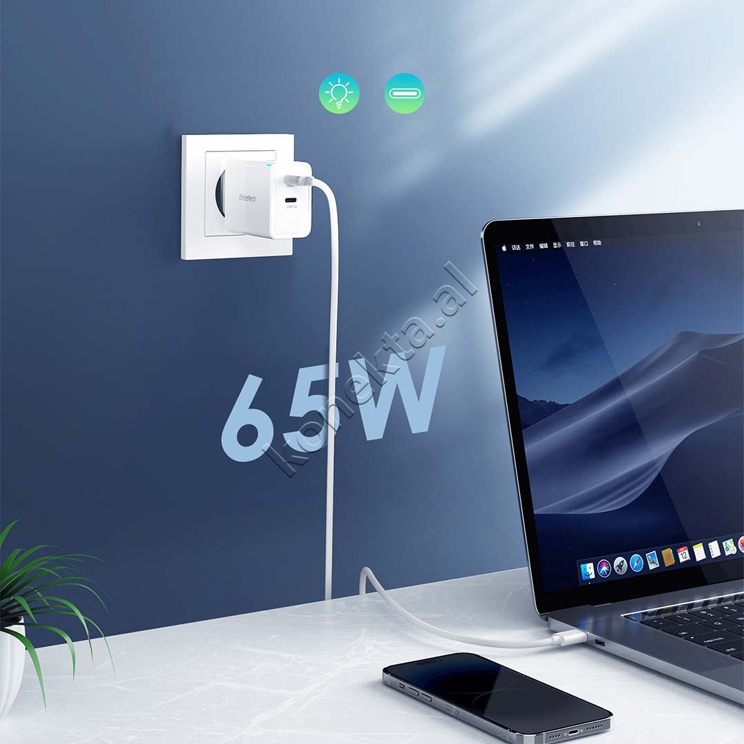 Choetech 65W Type-C Charger, 2 Ports - Thumbnail 7