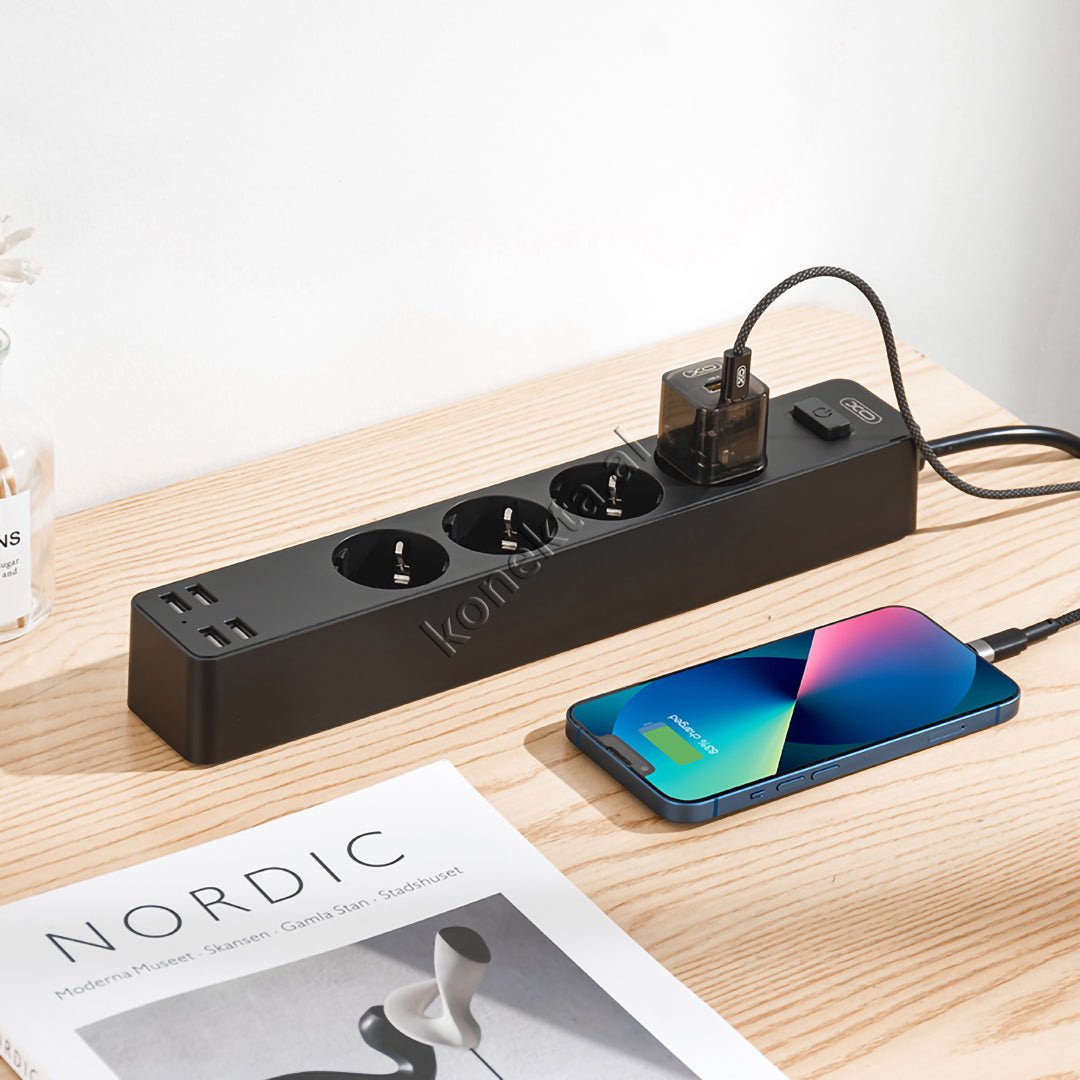 XO Multiprize 4 Vendeshe Power Strip Me 4 Porta USB 2500W - Thumbnail 4