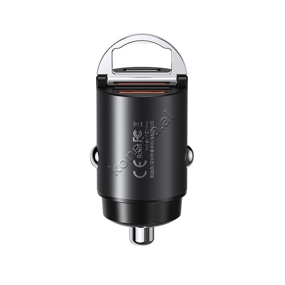REMAX 30W Fast Charge Car Charger, Black / Silver - Image 1