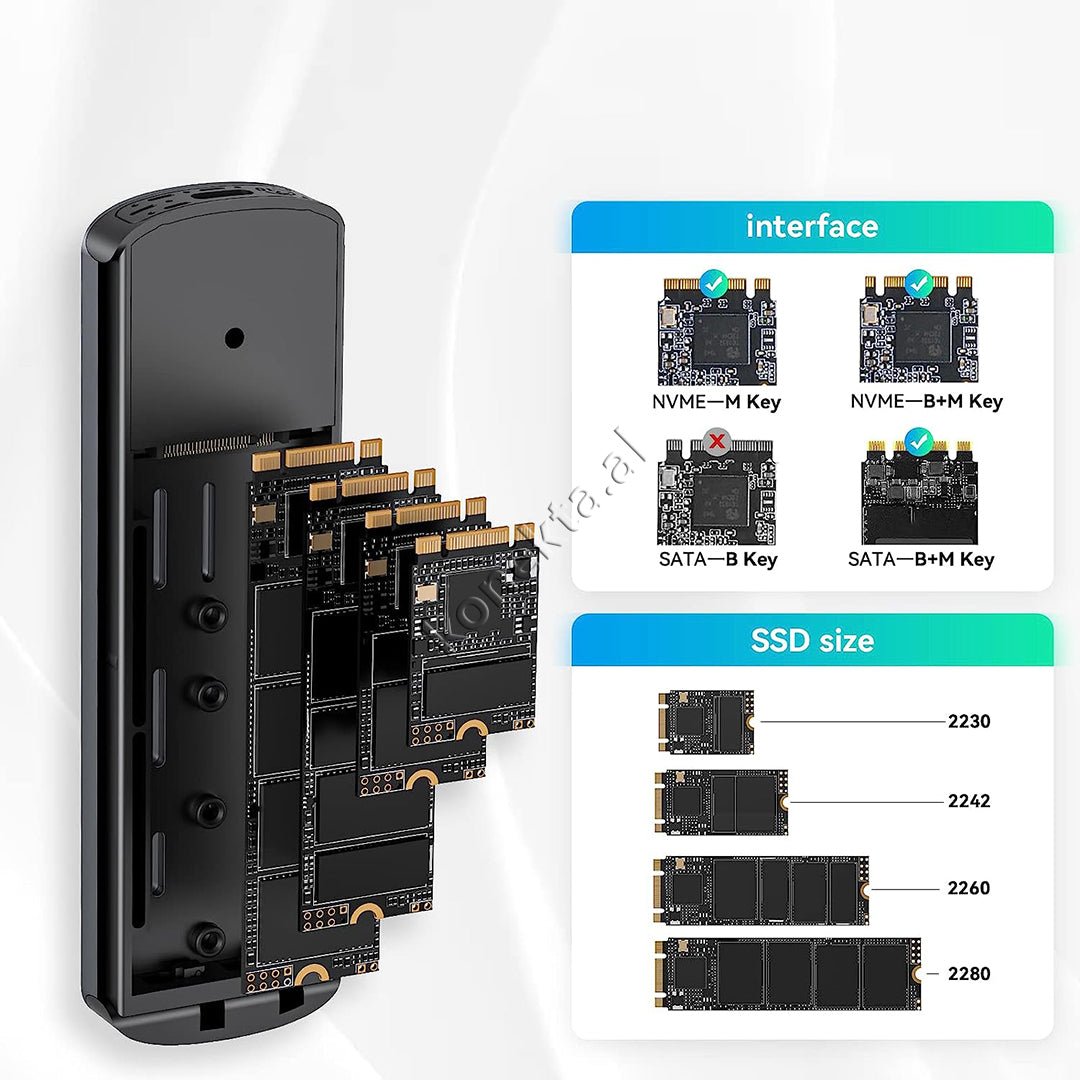 Yottamaster SSD M.2 NVME Enclosure, Up to 4TB, Type-C Gen 2 - Thumbnail 3