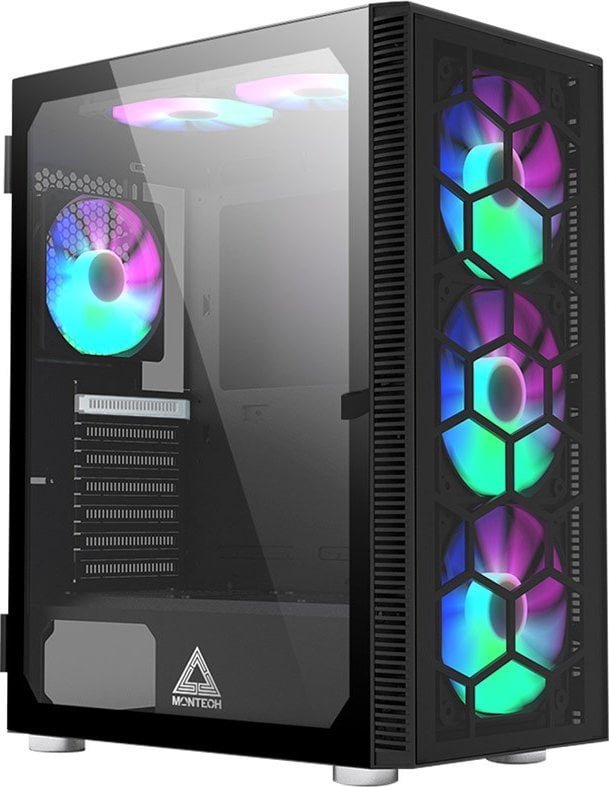 Montech X3 TG RGB Case, Black, Midi Tower - Image 1