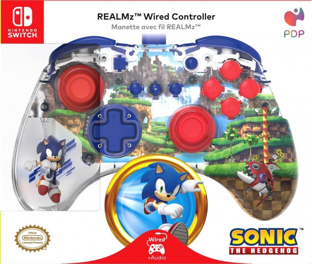 PDP RealMz Sonic Green Hill Zone Controller, Wired, Multicolor - Thumbnail 6