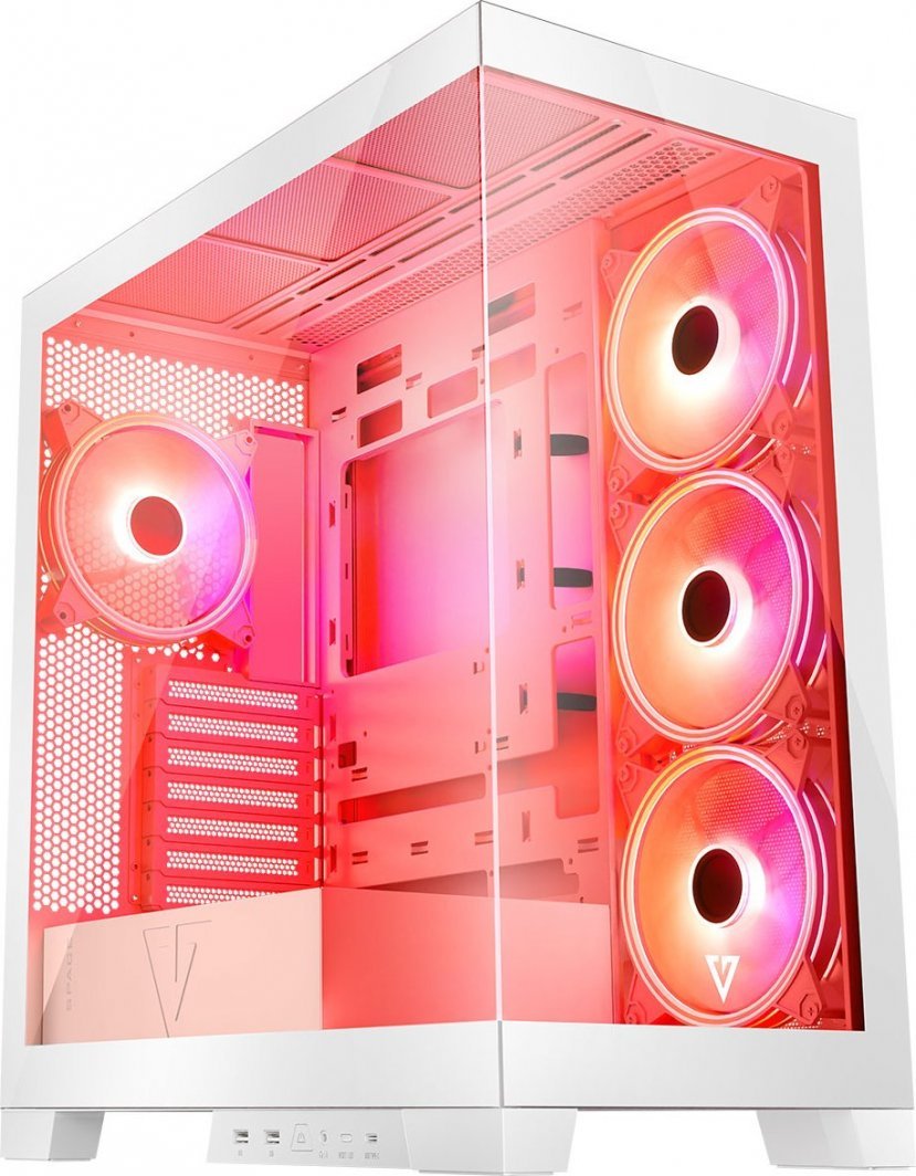 Modecom Volcano Space Apex ARGB Case, White, Midi Tower - Image 1