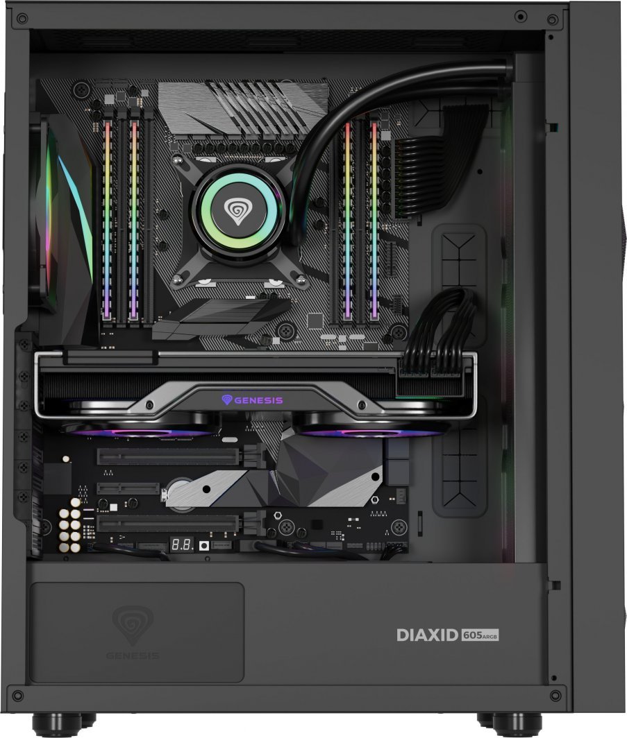 Genesis Diaxid 605 ARGB Case, Black, Midi Tower - Thumbnail 15
