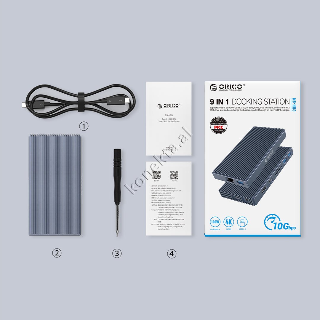 Orico CDH-9N Adapter Hub, 9 Ports, SSD Reader up to 2TB, 10Gbps - Thumbnail 12
