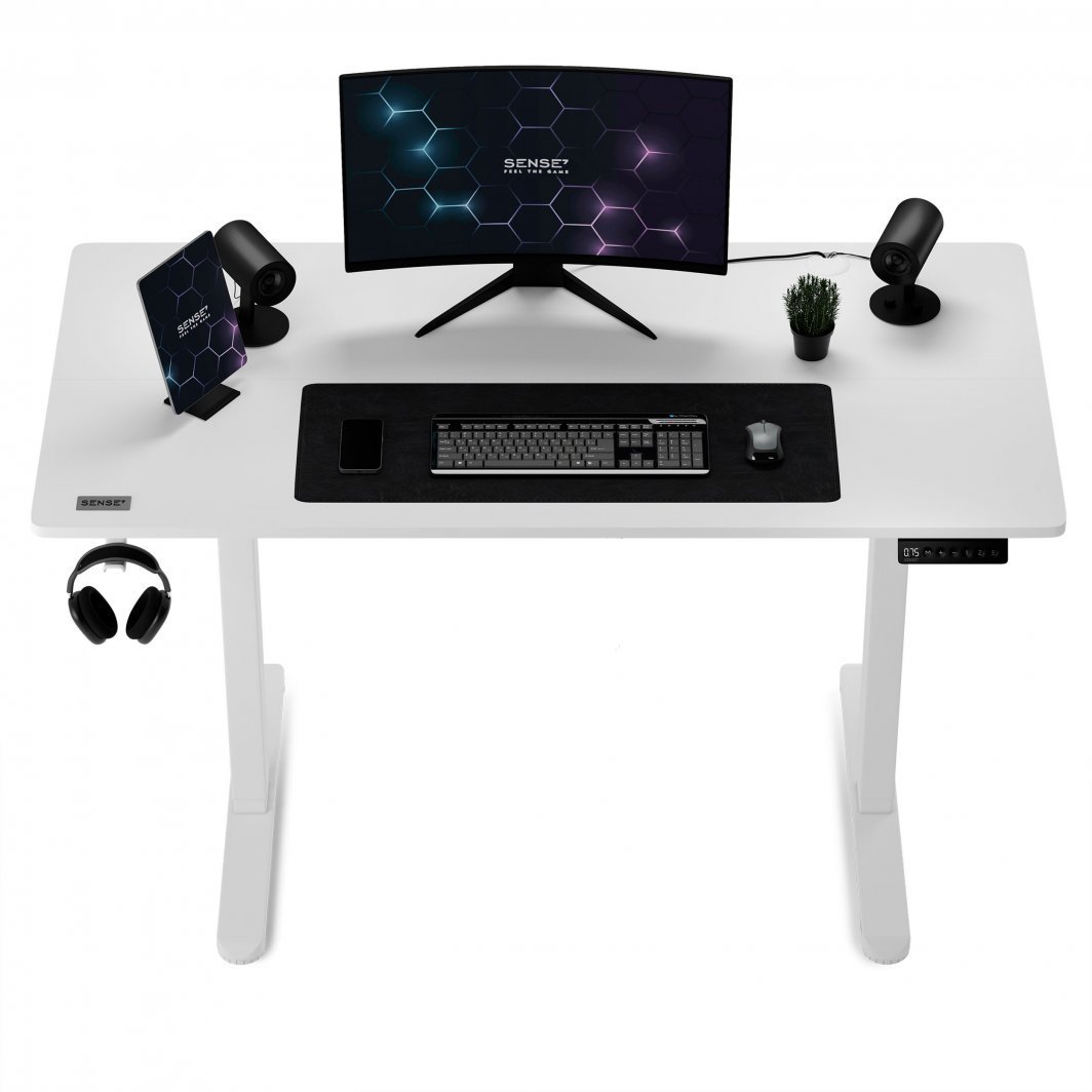 SENSE7 Nojo Electric Table, 120cm x 60cm, White - Thumbnail 7