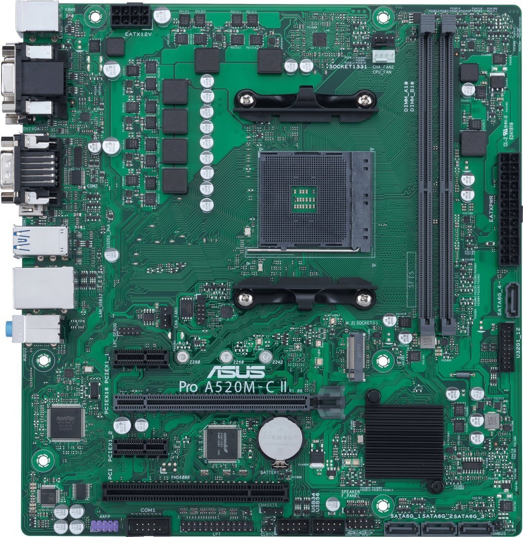 ASUS Pro A520M-C II CSM Motherboard, 64GB - Thumbnail 2