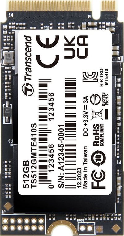 Transcend 410S SSD, 512GB, M.2 2242 PCI-E x4 Gen4 NVMe - Image 1