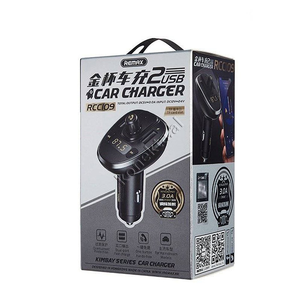 REMAX Bluetooth Car MP3 Adapter, 15W, 2 USB Ports, TF Card - Thumbnail 2