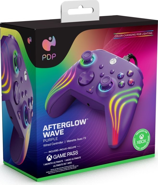PDP XS Afterglow WAVE Controller, Wired, Purple - Image 1