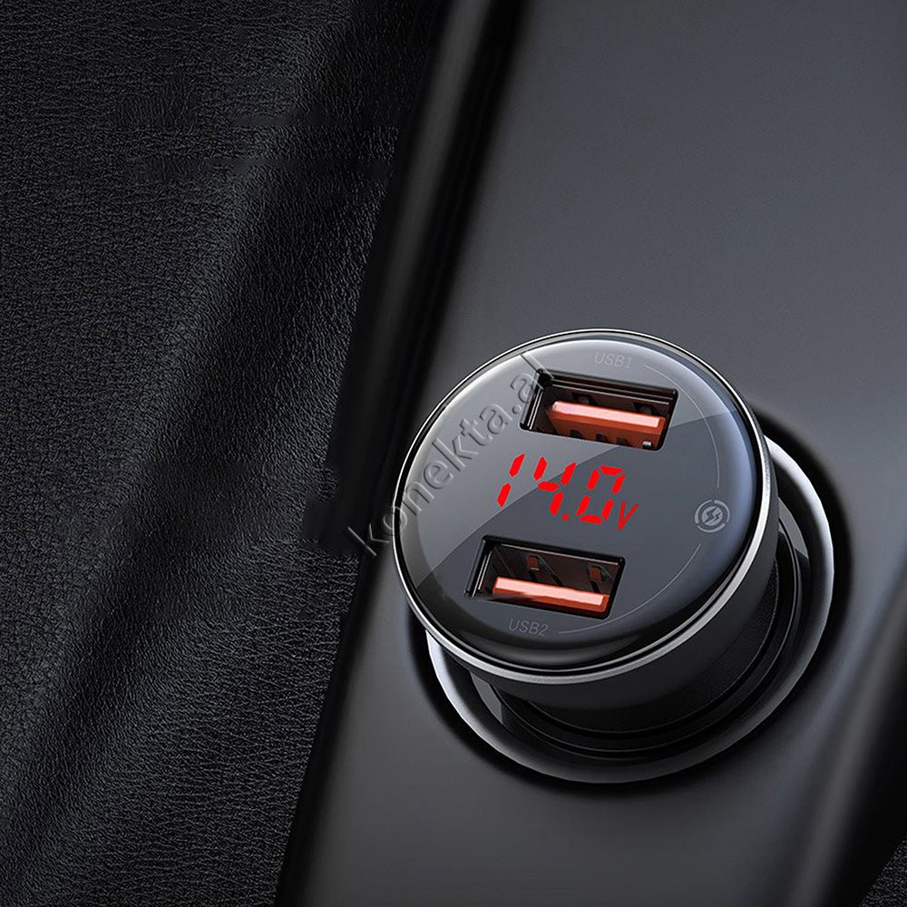 Baseus 45w Car Charger Adapter, Black, Dual Port - Thumbnail 9