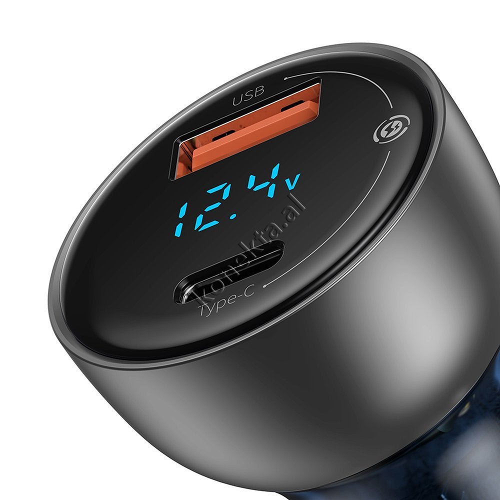 Baseus Digital Display Car Charger, 65W, 2 USB Ports, Type-C, Black/Grey - Thumbnail 19