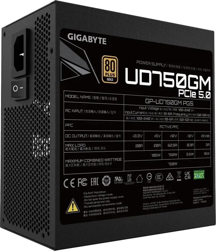 Gigabyte UD750GM PG5 Power Supply, 750W, ATX 3.0 - Thumbnail 3