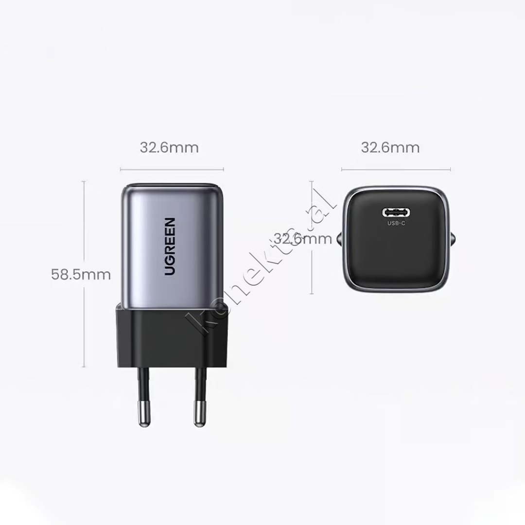UGreen Nexode 30W Charger, Grey, Type-C - Thumbnail 5