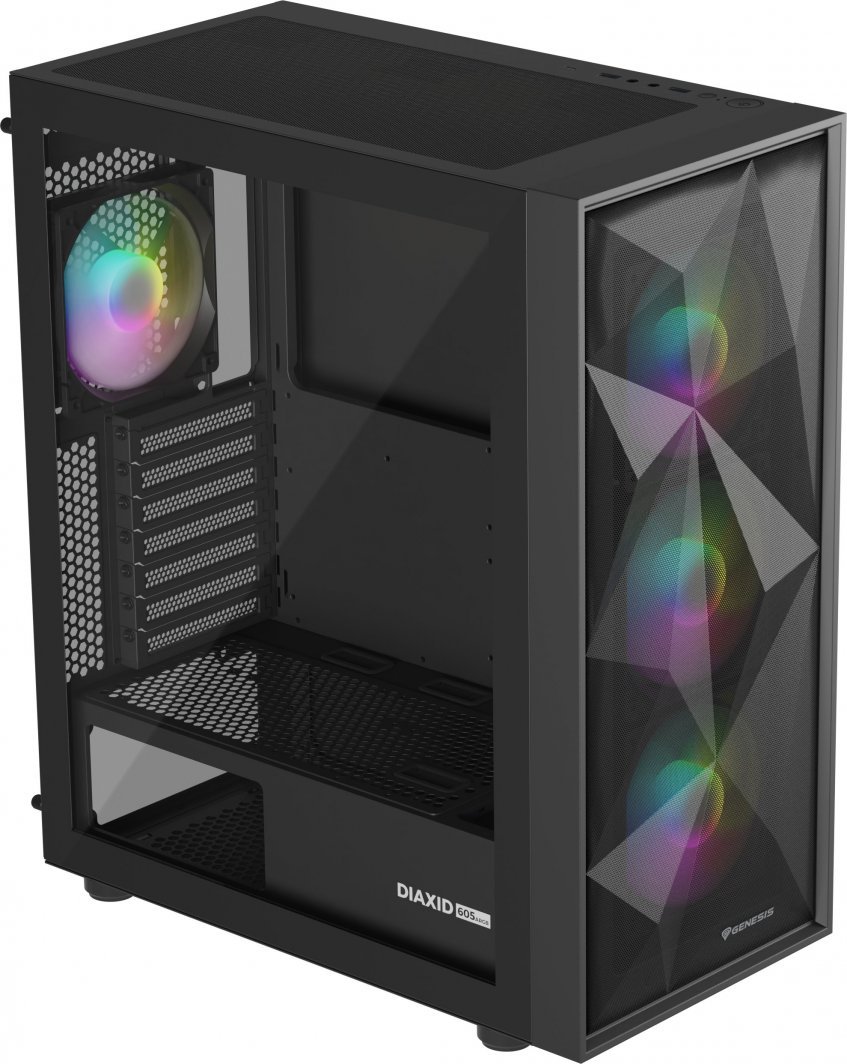Genesis Diaxid 605 ARGB Case, Black, Midi Tower - Thumbnail 4