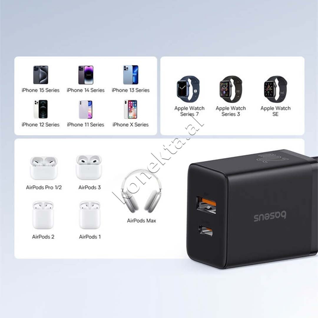 Baseus 20W Charger with 2 USB-C and USB-A Ports - Thumbnail 5