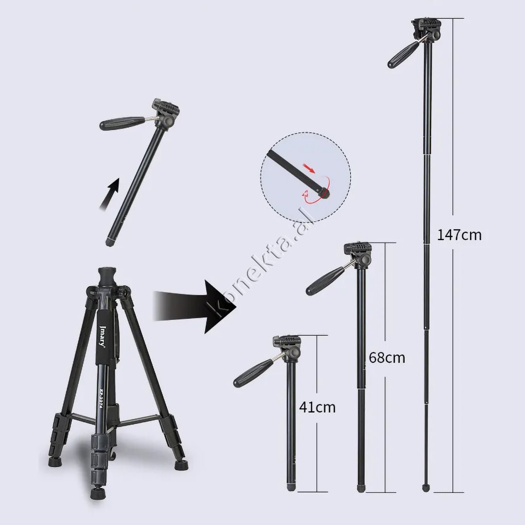 Jmary Trekëmbesh Tripod, Çmontueshëm, Monopod, 54cm-180cm - Thumbnail 2