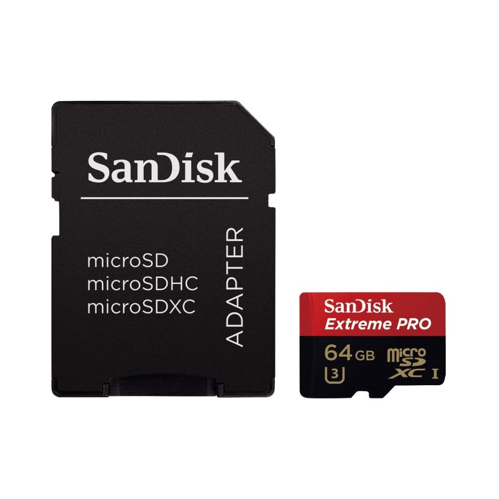 SanDisk Extreme Pro Micro SD Card + Adapter, 64GB - Image 1