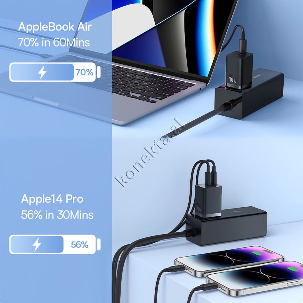 Baseus 40W Fast Charge Adapter, 2 Port Type-C - Thumbnail 21