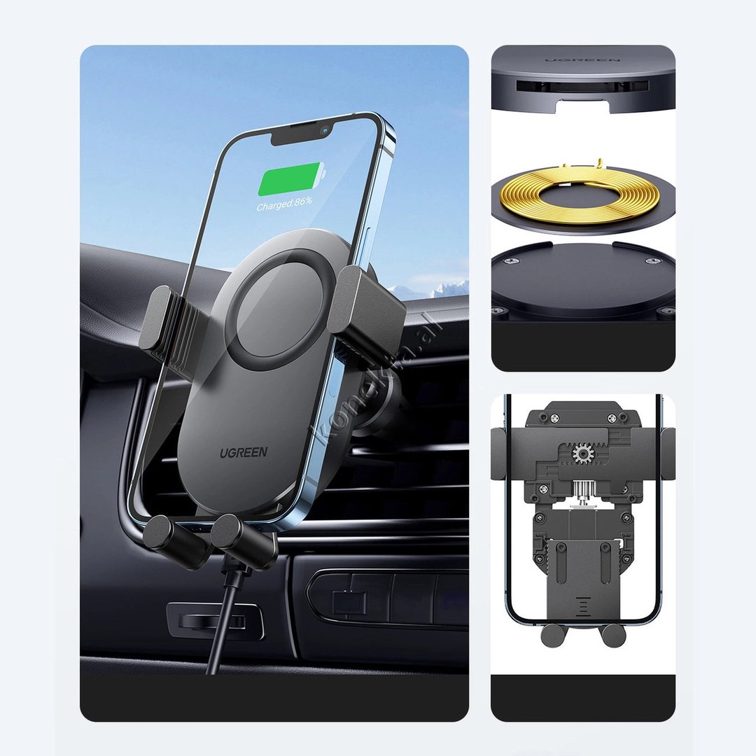 UGreen Car Phone Holder with Wireless Charging - Thumbnail 3