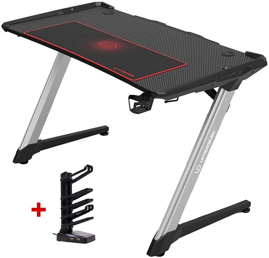 Ultradesk Racer Gaming Table, 120x64cm, Black - Image 1