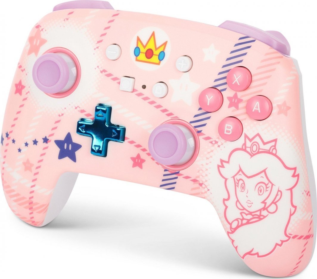 PowerA Enhanced Princess Peach Plaid Controller, Wireless, Multicolor - Thumbnail 4
