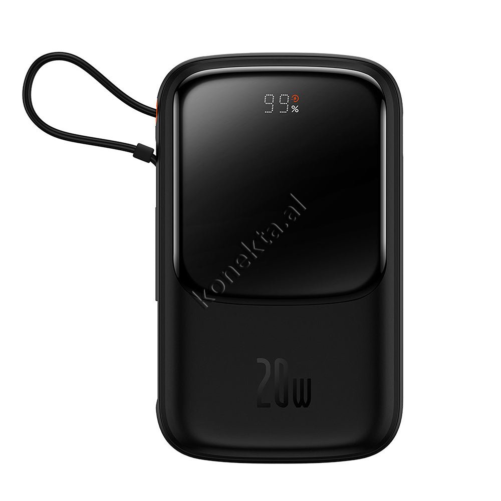 Baseus 20W 10000mAh External Battery, Black, With 2 Ports and Lightning Cable - Image 1