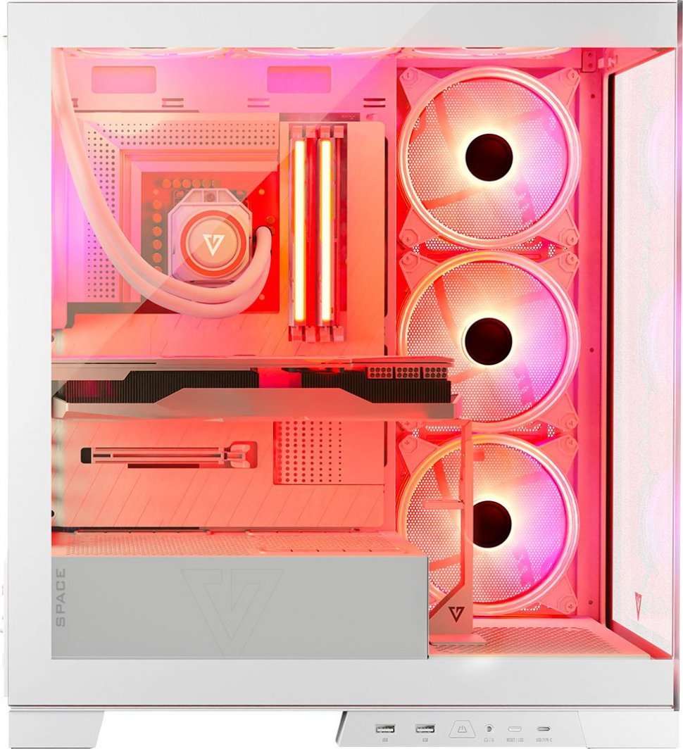 Modecom Volcano Space Apex ARGB Case, White, Midi Tower - Thumbnail 13